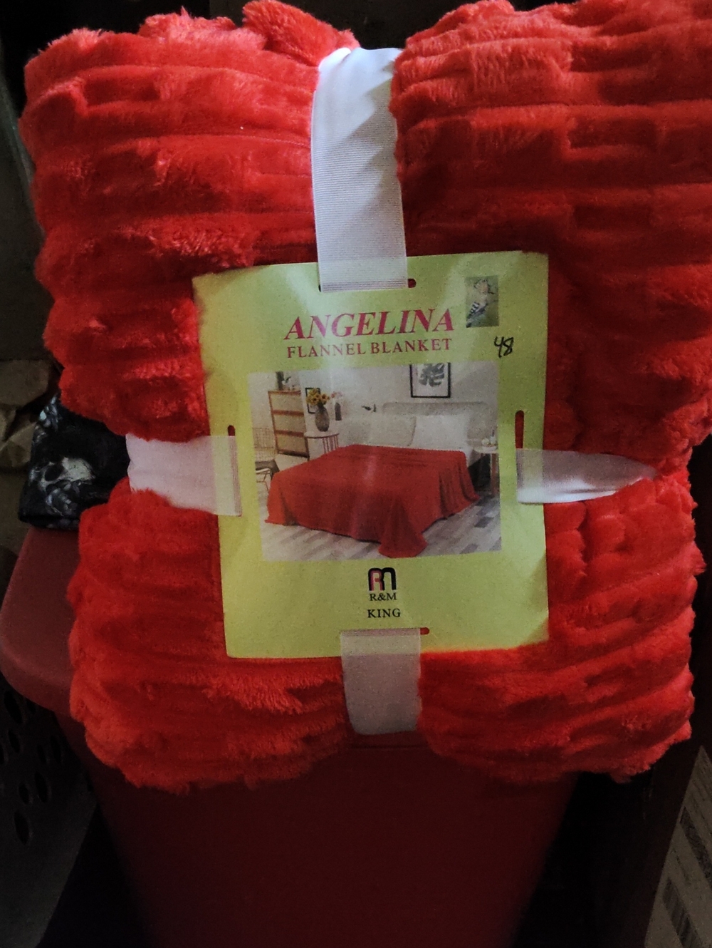 Angelina Plush Flannel Blanket in Bright Red